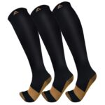 FuelMeFoot 3 Pack Copper Compression Socks Large/X-Large