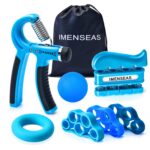 IMENSEAS Grip Strength Trainer 7 Pack Adjustable Hand and Finger Set
